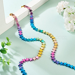 2 starnds градиент цвета гальванизированные синтетические немагнитные гематитовые бусины нити&nbsp;G-TA0002-86C