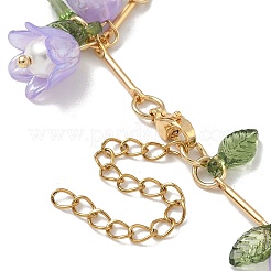 Браслеты с подвесками из акрила и жемчуга в виде цветка&nbsp;BJEW-TA00535-01