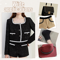 10 ярд полиэстера с отделкой из полукруглых бусин из АБС-пластика&nbsp;OCOR-GA0002-76B