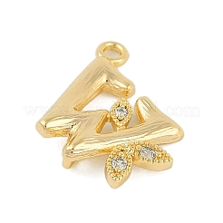 Breloques de connecteur de lettres en laiton cristal strass&nbsp;KK-S395-06G-W