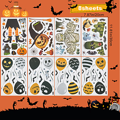 塩ビプラスチック窓ステッカー  ハロウィーン模様  20x30x0.05cm  8枚/セット&nbsp;DIY-WH0304-175C