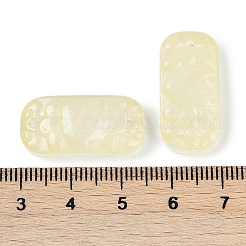 スプレー塗装された透明ガラスコネクタチャーム  カーブ長方形のリンク  淡いチソウ  25x12x6.5mm  穴：1.4mm&nbsp;GLAA-H035-06E