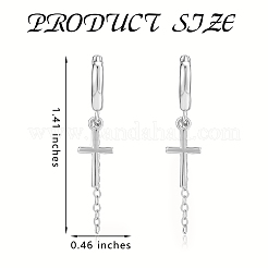 Серьги-кольца с крестом и обручем JE1075A