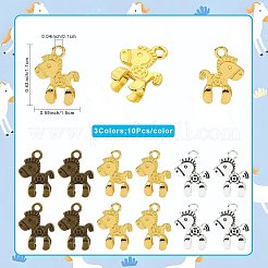 30 pendentif en alliage avec breloques animales bicolores&nbsp;FIND-FS0005-35