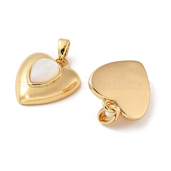 Anhänger aus Messing mit weißen Muscheln in Pavé-Fassung&nbsp;KK-R210-08G