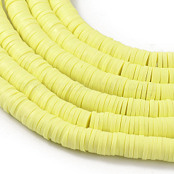 Плоские круглые бусины из глины ручной работы полимерные CLAY-R067-6.0mm-23