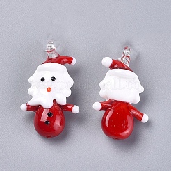 Ensembles de pendentifs au chalumeau faits à la main sur le thème de noël&nbsp;LAMP-J093-02