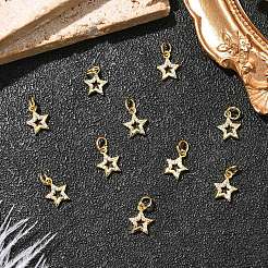 10шт латунные подвески из кубического циркония с микро-паве&nbsp;ZIRC-YW0001-33