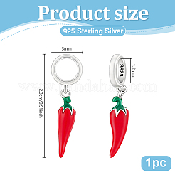 1 ciondolo pendente europeo a forma di corno italiano in argento sterling smaltato&nbsp;STER-PH0005-16