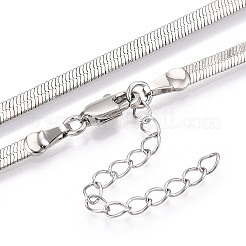 Латунные ожерелья с плоской змеиной цепочкой для женщин и мужчин NJEW-N054-04P