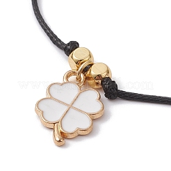Braccialetto con ciondolo a forma di trifoglio smaltato in lega&nbsp;BJEW-JB09962-04