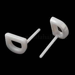 Orecchini a bottone in ceramica con zirconi e bioceramica ipoallergenica&nbsp;EJEW-F340-04D