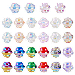 28 шт. 14-х цветные прозрачные акриловые бусины с гальваническим покрытием&nbsp;TACR-TA0001-72