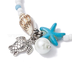 Браслет с черепахой из цинкового сплава в тибетском стиле BJEW-JB09748