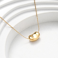 Женские ожерелья с подвеской в виде фасоли из нержавеющей стали 304 NJEW-K255-40G