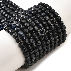 Бусины из натурального черного сапфира G-G259-C02-4x4mm