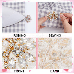 6 шт. 3-х цветный сплав с бантом из стеклянных страз AJEW-NB0006-23