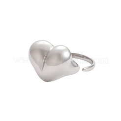 Bagues en acier inoxydable 304 en forme de cœur pour femmes&nbsp;STAS-OY017-69P