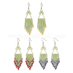 3 пара сережек-листиков из нержавеющей стали 304 EJEW-MZ00513