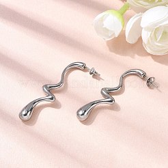 Pendientes de lágrima irregulares de acero inoxidable 304&nbsp;EJEW-P330-02P
