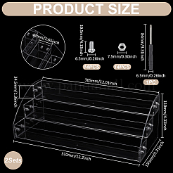 3-stufiger transparenter PS-Kunststoff-Organizer für Nagellackflaschen&nbsp;ODIS-WH0043-254A