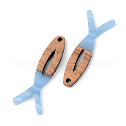 Pendentifs en résine opaque et bois de noyer&nbsp;RESI-S389-019A-C
