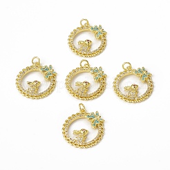 Латунные микро проложить кубического циркония подвески KK-E068-VB006