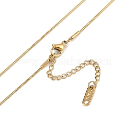 PVD вакуумное покрытие 304 нержавеющая сталь раковина кулон ожерелья круглая змея цепь NJEW-Z044-03G