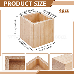 Quadratische Möbelbeine aus Holz&nbsp;AJEW-WH0661-19A
