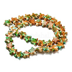 С напылением окрашенные синтетические бирюзовые бусинки G-E617-A04-02