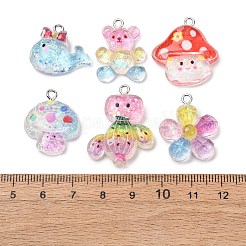 Pendenti in resina trasparente e paillette&nbsp;FIND-H069-08P