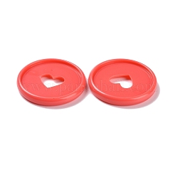Disques de reliure ronds à anneau de feuilles mobiles en plastique coeur&nbsp;DIY-WH0304-348B-02