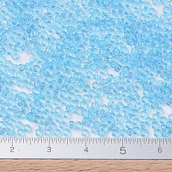 MIYUKIラウンドロカイユビーズ  日本製シードビーズ  （rr148)透明アクア  11/0  2x1.3mm  穴：0.8mm  約1100PCS /ボトル  10 G /ボトル&nbsp;SEED-JP0008-RR0148