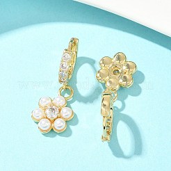 Латунные микро проложить серьги обруча кубического циркония EJEW-S277-13G