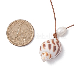 Летние пляжные ожерелья с подвесками из натурального пресноводного жемчуга и натуральных ракушек&nbsp;NJEW-JN05100-01