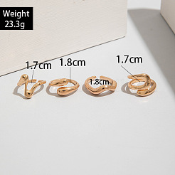 合金指輪セット4個  ゴールドカラー  内径：17~18mm&nbsp;WG7802C-23
