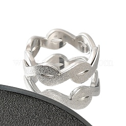 女性用テクスチャインフィニティ304ステンレススチール指輪  ステンレス鋼色  内径：17mm&nbsp;RJEW-L126-07B-P