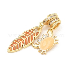 Pendenti in zirconi cubici trasparenti in micro pavè di ottone&nbsp;CU-CBAFB7D-05G-07