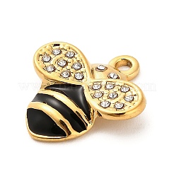 304 Edelstahl Kristall Strass Anhänger&nbsp;STAS-P385-08G-A