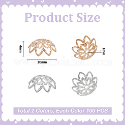 200 шт. двухцветные латунные колпачки для бусин&nbsp;KK-UN0004-97