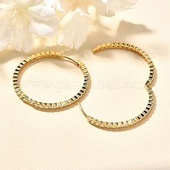 Серьги-кольца из латуни с микропаве из прозрачного кубического циркония для женщин EJEW-C125-17B-G