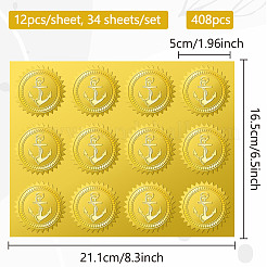34 Blatt selbstklebende Aufkleber mit Goldfolienprägung&nbsp;DIY-WH0509-064
