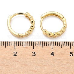 Серьги-кольца из латуни в форме сердца EJEW-Z102-07G