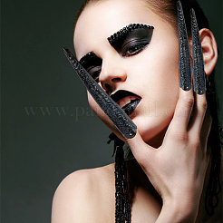 Длинные перчатки из полиэстера и наборы накладных ногтей из ацетата целлюлозы AJEW-WH0695-006