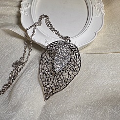 Винтажные подвески в виде листьев из сплава с кристаллами и стразами для женщин.&nbsp;ET3744