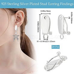 20 шт. каплевидная фурнитура для сережек-гвоздиков из латуни KK-BBC0011-96