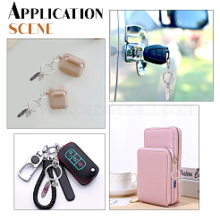 12 шт. 6 стильные брелки из медной проволоки с натуральным и синтетическим драгоценным камнем KEYC-NB0001-31