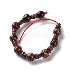 Нити бусин гуру из натуральной брекчиевидной яшмы с 3 отверстием G-K149-56