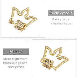 Латунь микропаве прозрачный кубический цирконий винт карабин брелоки KK-PH0004-54G