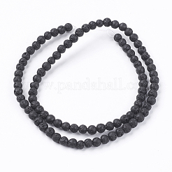 Fili di perle di roccia lavica naturale&nbsp;LS-G-R193-18-4mm